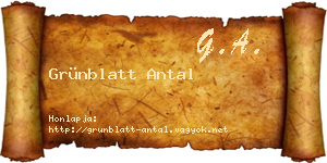 Grünblatt Antal névjegykártya